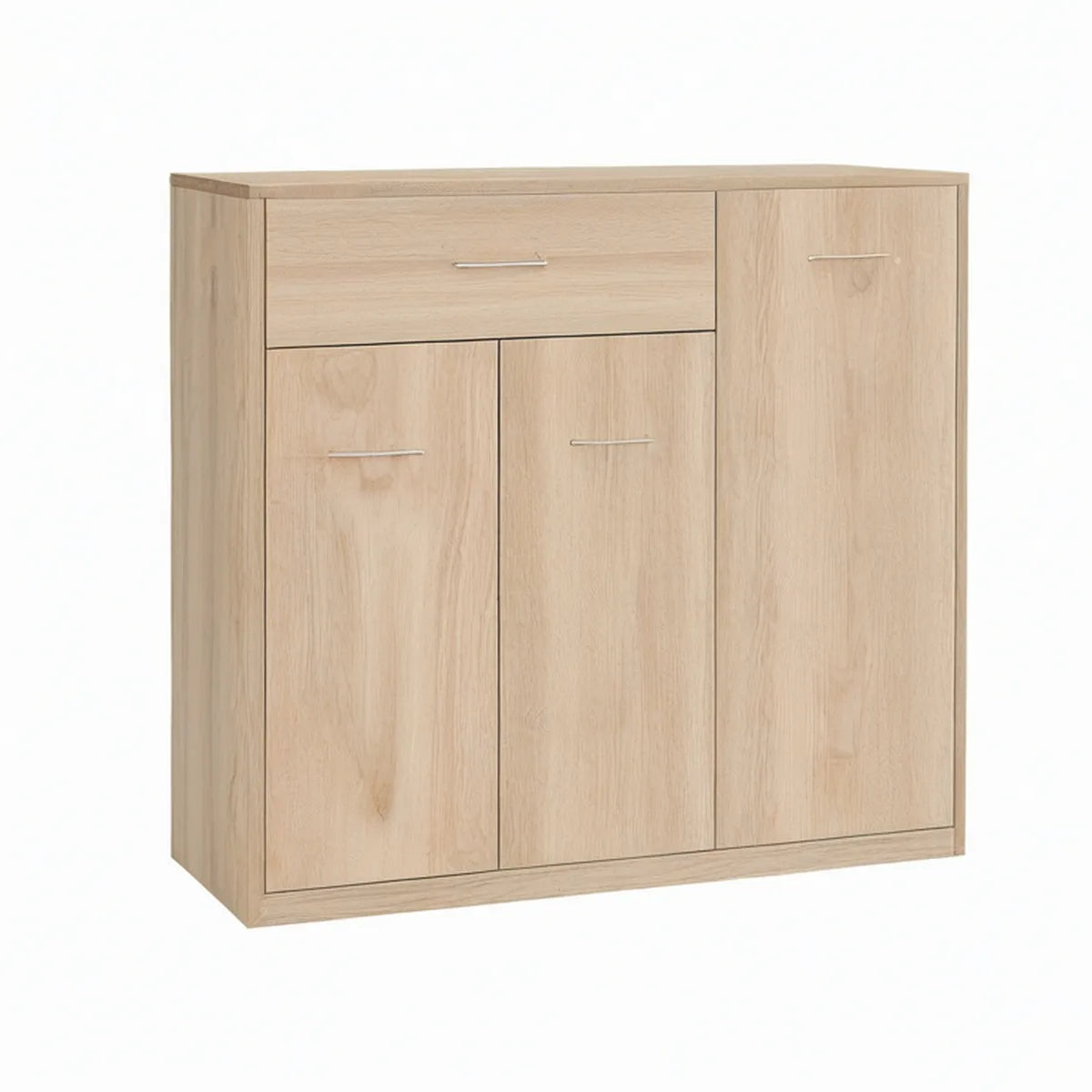 Skænk med 3 låger og 1 skuffe, 120 x 40 x 110 cm, Sonoma eg